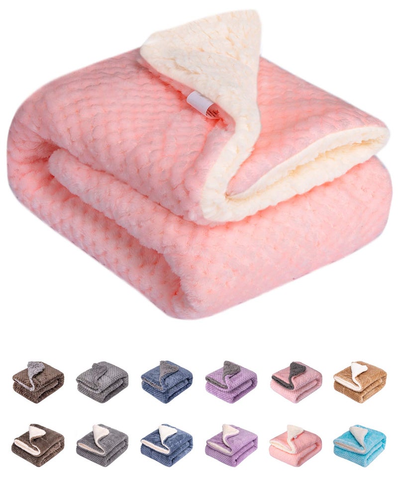 WONDER MIRACLE Fuzzy Dog Blanket or Cat Blanket or Pet Blanket, Warm and Soft, Plush Fleece Receiving Blankets for Dog Bed and Cat Bed, Couch, Sofa, Travel and Outdoor, Camping (Blanket (32" x 40"), DW-Baby Pink) - Image 1